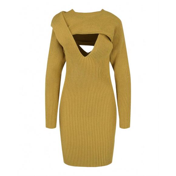 BOTTEGA VENETA Dresses & Skirts - NEW BOTTEGA VENETA women's ribbed-knit dress in pear